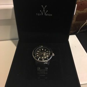 Black and silver toywatch toy watch